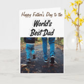 Best Dad Fathers Day Foto zwarte tekst Kaart (Gele Bloem)