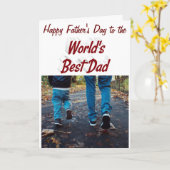 Best Dad Fathers Day Photo burgundy Kaart (Gele Bloem)