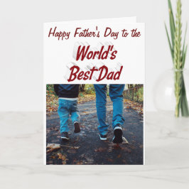 Best Dad Fathers Day Photo burgundy Kaart