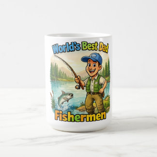 Best Dad Fisherman by the Lake Funny Gift Idea Koffiemok