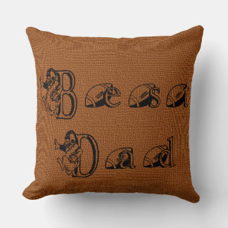 Best Dad Football Text Decorative Pillow Kussen