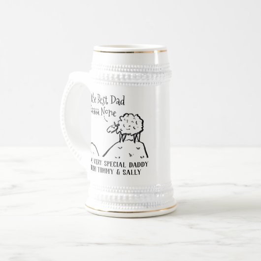 Best Dad Funny Sheep Gezegde a Pun Bierpul (Voorkant links)