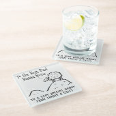 Best Dad Funny Sheep Gezegde a Pun Glazen Onderzetter (Schuin)