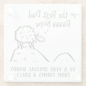 Best Dad Funny Sheep Gezegde a Pun Glazen Onderzetter (Achterkant)
