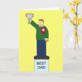 Best Dad Happy Vaderdag Cartoon Kaart (Gele Bloem)