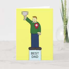 Best Dad Happy Vaderdag Cartoon Kaart