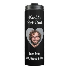Best Dad Heart Photo Vaderdag Face Foto Thermosbeker