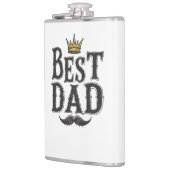 "Best Dad" heupfles met kroon en snor (Links)