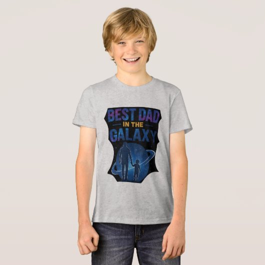Best Dad in the Galaxy - Father and Son Earth Tri-Blend Shirt (Voorkant volledig)
