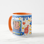 Best Dad in the Galaxy Rocket Ship Photo Collage Mok (Voorkant links)