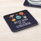 Best Dad in The Universe Funny Quote Fathers Day Bier Onderzetter (Linkerzijde)