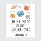 Best Dad in The Universe Funny Quote Fathers Day Sticker (Vel)