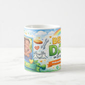 Best Dad in the World Rainbow Custom Photo Collage Koffiemok (Center)