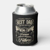 Best Dad Limited Edition Premium Father Beige Teks Blikjeskoeler (Blikje Voorkant)