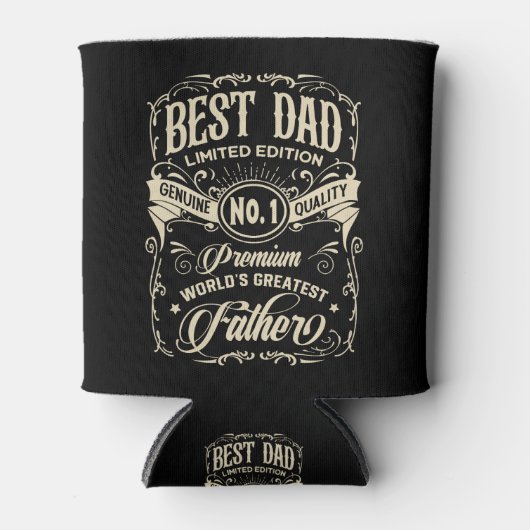 Best Dad Limited Edition Premium Father Beige Teks Blikjeskoeler (Voorkant)