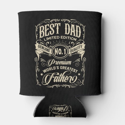Best Dad Limited Edition Premium Father Beige Teks Blikjeskoeler (Achterkant)