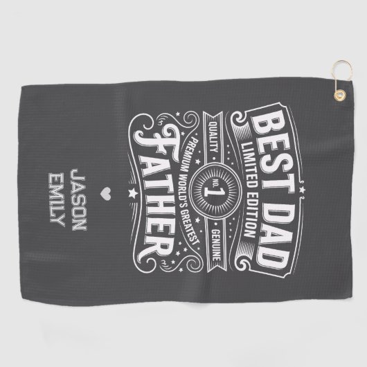 Best Dad Limited Edition Sierkussen Golfhanddoek (Horizontaal)