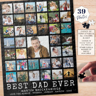 BEST DAD OOIT Fotocollage naam zwart Legpuzzel