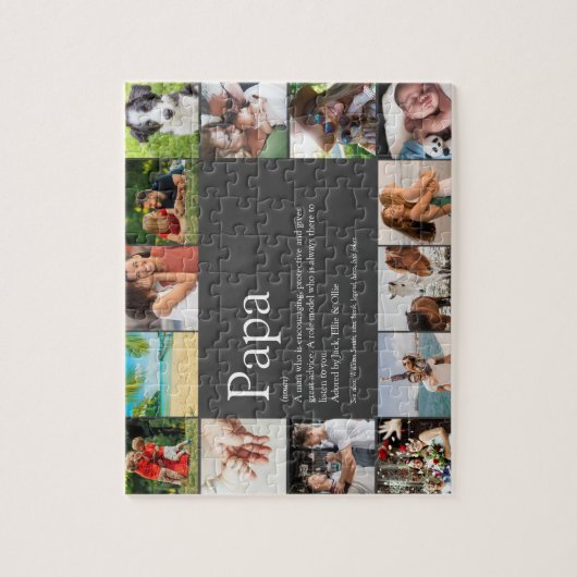 Best Dad Papa Father Definition 14 Photo Fun Grey Legpuzzel (Verticaal)