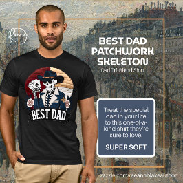 Best Dad Patchwork Skeleton Tri-Blend Shirt