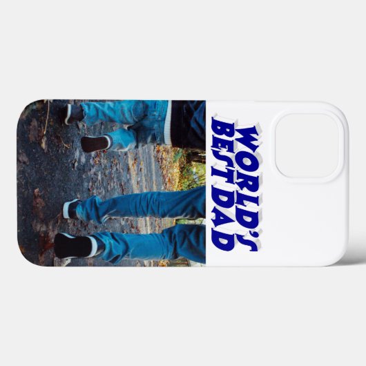 Best Dad photo blue 3d text Case-Mate iPhone Case (Achterkant (horizontaal))