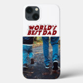 Best Dad photo burgundy 3d text Case-Mate iPhone Case (Achterkant)