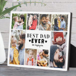 Best Dad Photo Collage Fotoplaat<br><div class="desc">Personalized "Best Dad Ever" Photo Plaque with Easel Stand. This fun and stylish photo plaque is a perfect way to showcase cherished memories. The design features space for eight photos, creating a border around the edge while keeping the focus on the meaningful text in the center. At the center, "Best...</div>