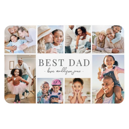 Best Dad Photo Collage Magneet (Horizontaal)