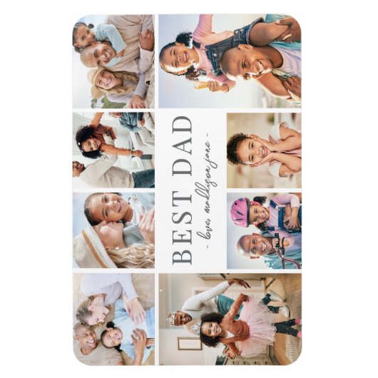 Best Dad Photo Collage Magneet (Verticaal)