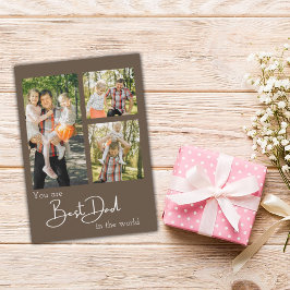 Best Dad Photo Collage Vaderdag Holiday Kaart