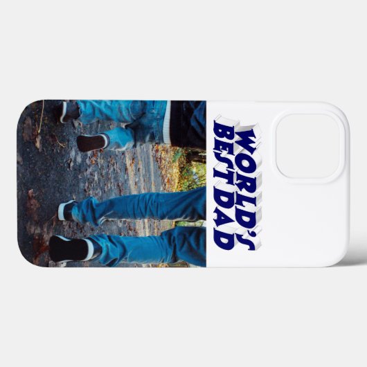 Best Dad photo dark blue 3d text Case-Mate iPhone Case (Achterkant (horizontaal))