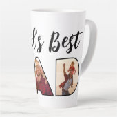 Best Dad Quote 3 Photo Collage Latte Mok (Rechterhoek)