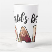 Best Dad Quote 3 Photo Collage Latte Mok (Voorkant)