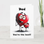 Best Dad Red Hearts Father’s Day Card Feestdagen Kaart (Voorkant)