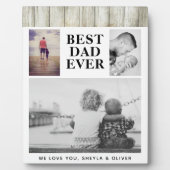 Best Dad Rustic Wood 3 Photo Collage Fotoplaat (Voorkant)