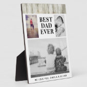 Best Dad Rustic Wood 3 Photo Collage Fotoplaat (Zijkant)