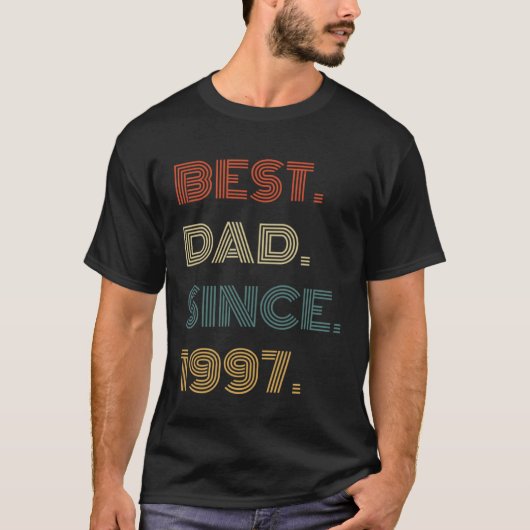 Best Dad Since 1997 Clothes for Him Men Retro Vin T-shirt (Voorkant)