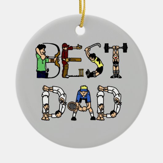 Best Dad Sports Fun Text Ornament (Voorkant)