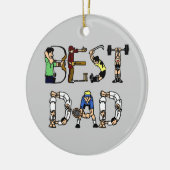 Best Dad Sports Fun Text Ornament (Links)