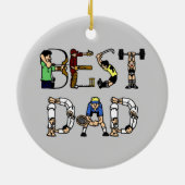 Best Dad Sports Fun Text Ornament (Achterkant)