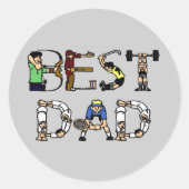 Best Dad Sports Fun Text Sticker (Voorkant)