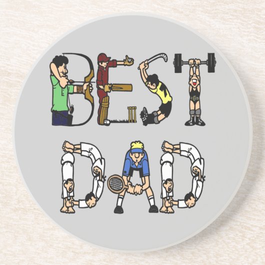 Best Dad Sports Text Onderzetter (Voorkant)