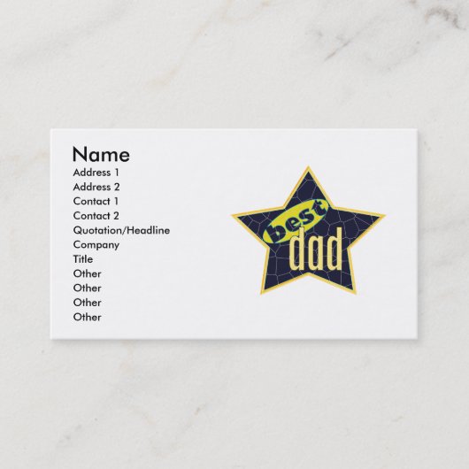 Best Dad Star 2 - Business Contactkaartje (Voorkant)