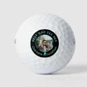 Best Dad Tee Rex Custom Photo Kids Names Golfballen (Voorkant)