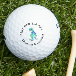 Best Dad Tee Rex personalized kids names Golfballen