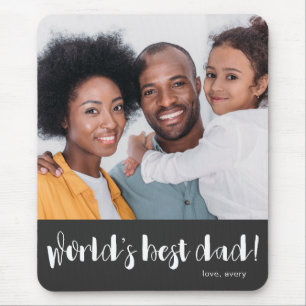 Best Dad Typografie met foto en naam Muismat