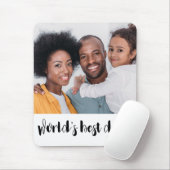 Best Dad Typografie met foto en naam Muismat (Met muis)