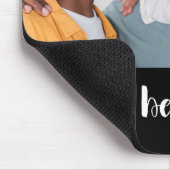 Best Dad Typografie met foto en naam Muismat (Hoek)