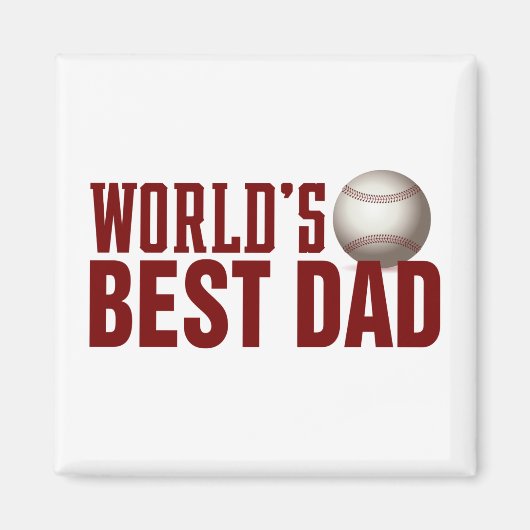 Best Dad Typography Baseball | Magneet (Voorkant)