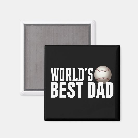 Best Dad Typography Baseball | Magneet (Voorkant / Achterkant)